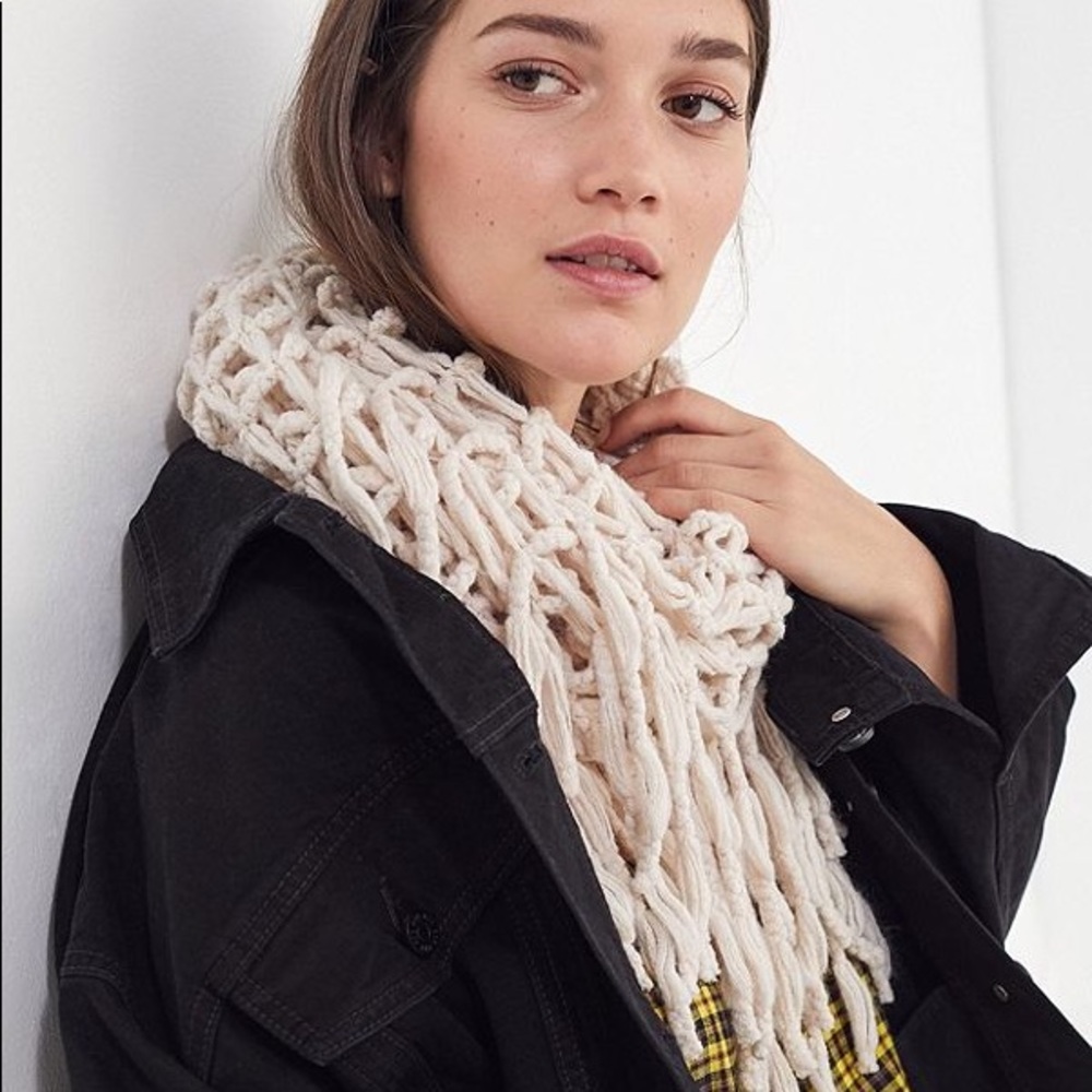 Hand crochet loop scarf
